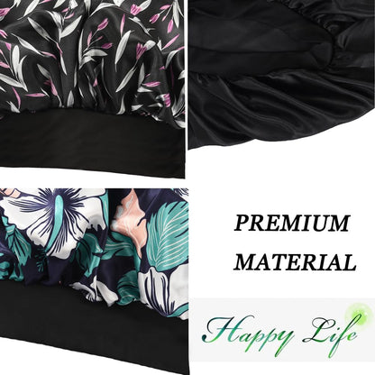 Luxurious Silk Satin Bonnets for Women - 3 Pcs Soft Elastic Hair Wraps for Comfortable Sleep and Hair Care