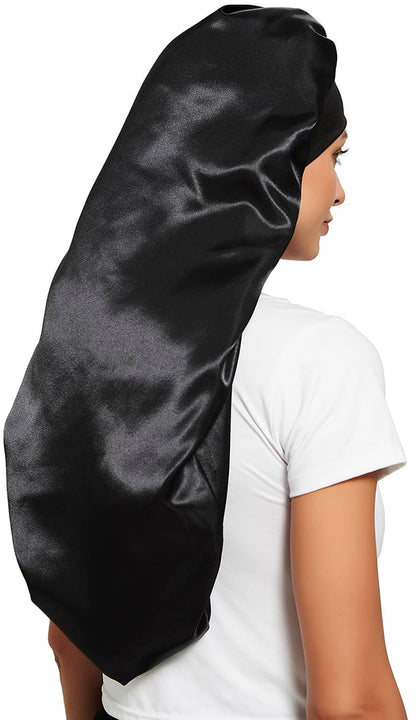 Luxurious Silk Satin Bonnets for Women - 3 Pcs Soft Elastic Hair Wraps for Comfortable Sleep and Hair Care