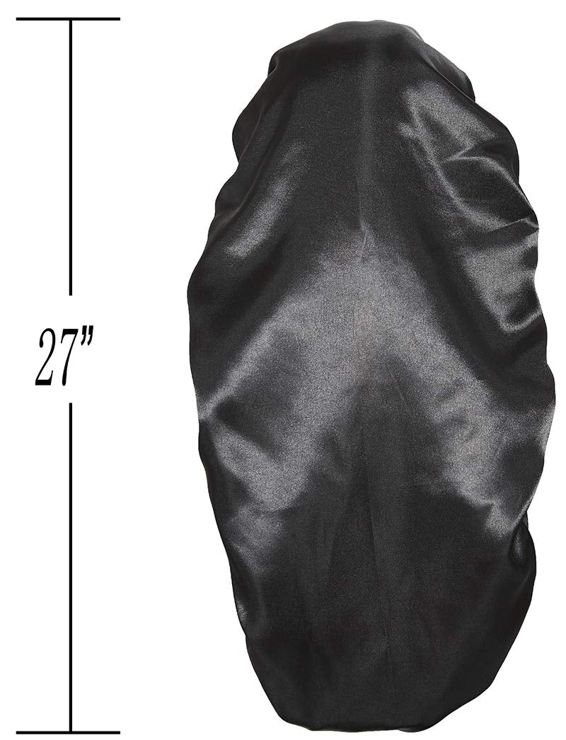 Luxurious Silk Satin Bonnets for Women - 3 Pcs Soft Elastic Hair Wraps for Comfortable Sleep and Hair Care