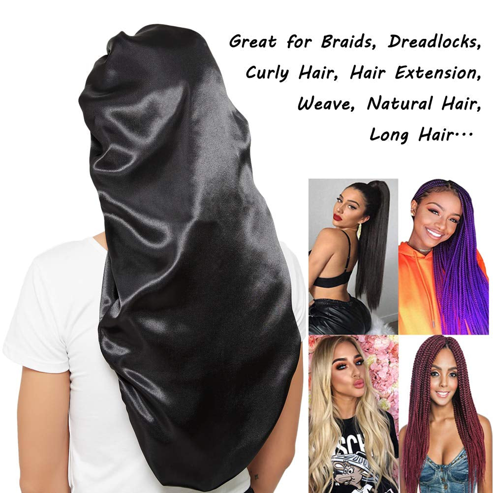 Luxurious Silk Satin Bonnets for Women - 3 Pcs Soft Elastic Hair Wraps for Comfortable Sleep and Hair Care