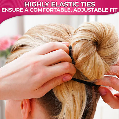 100 Soft Black Hair Ties - Seamless Cotton Ponytail Holders for All Hair Types - Gentle, Durable, and No Damage Design - Perfect for Everyday Use and Valentine's Day Gifts